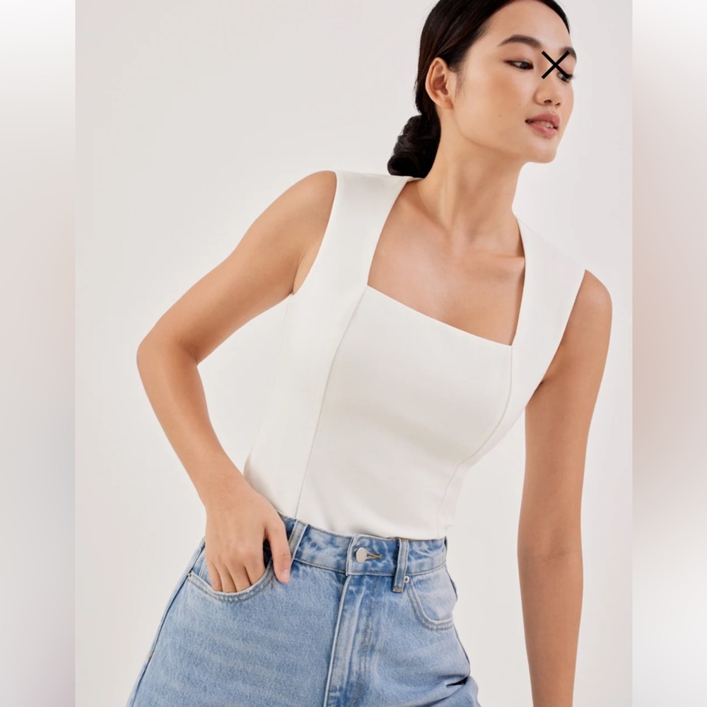 NWT Love Bonito Allegra Square Neck Shell Top XL